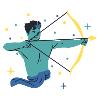 Стрелец - схем картинка астрологического знака зодиака
